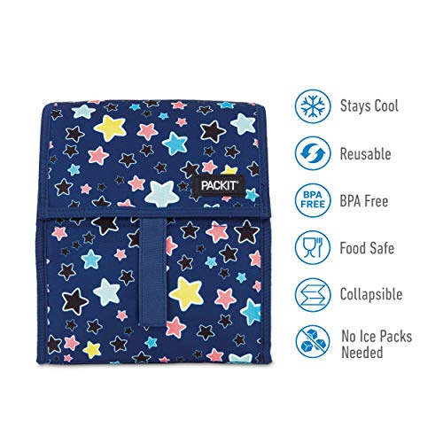  Freezable Lunch Bag With Zip Closure, Bright Stars
