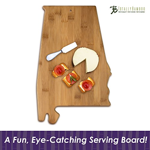  Alabama State Shaped Serving & Cutting Board, Natural Bamboo