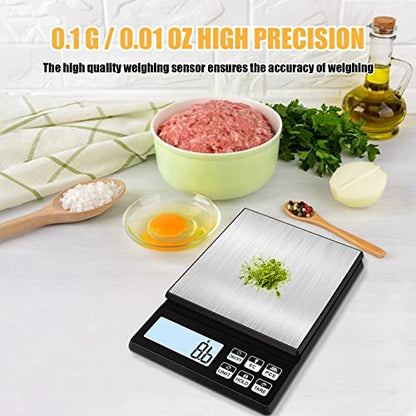  ® 11lb/0.1g Kitchen Scale, [6 Buttons] Multifunctional High Accuracy Food Scale, 7 Units, Tare Function, PCS, Lock Function, For Cooking, Baking And Meal Prep, USB Cable And Battery Included