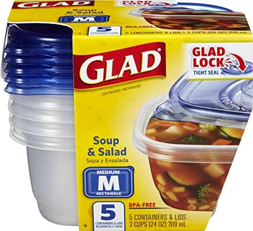  Ware Deep Dish Food Storage Containers | Large Rectangle Food Storage, Food Containers Hold Up To 64 Ounces Of Food | Glad Containers With Glad Lock Tight Seal, 3 Count