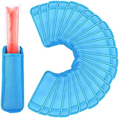  24 Pack Reusable Popsicle Bags Ice Pop Sleeves Antifreezing Sleeves,8 Colors