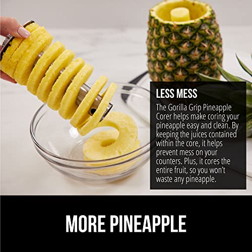  Pineapple Corer, Easy To Use BPA Free Peeler, Rust Resistant Reinforced Stainless Steel Sharp Blades, Fruit Slicer Tool, Detachable Handle, Kitchen Essentials, Core Twist Remover, Black