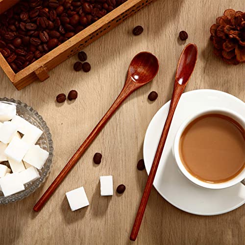  Wooden Coffee Spoons Long Handle Wooden Mixing Spoon Long Handle Wooden Teaspoon Handmade Wood Stirring Spoon For Kitchen Stirring (6)