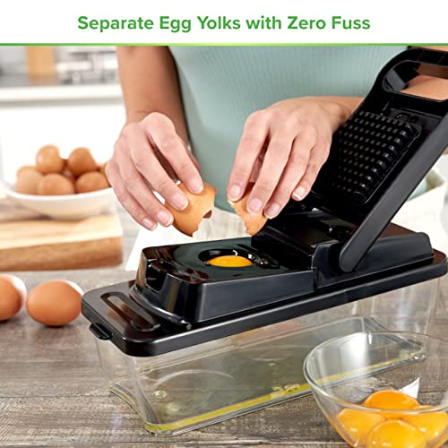  9-in-1 Vegetable Chopper & Mandoline Slicer For Kitchen - Veggie Chopper Vegetable Cutter, Food Chopper, Onion Chopper Dicer, Veggie Chopper With Container, Vegetable Chopper With Container - Black