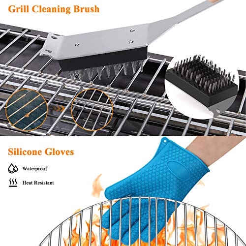  BBQ Grill Accessories Grilling Tools Set, 33PCS Stainless Steel BBQ Accessories With Carry Bag, Barbecue Utensils Set For Camping, Kitchen, Outdoor, Perfect BBQ Tools Gift For Men Women