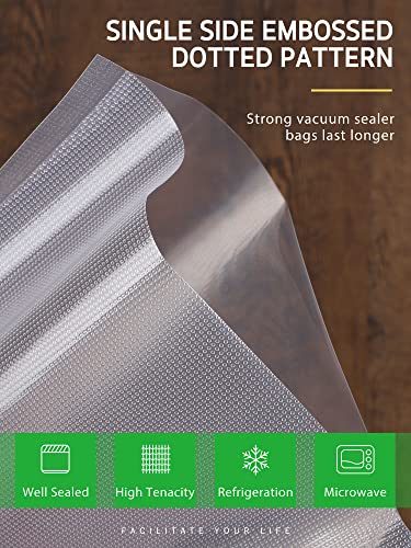  Vacuum Sealer Bags, 2 Rolls 8" X 50' Commercial Grade Bag Rolls, Food Vac Bags For Storage, Meal Prep Or Sous Vide