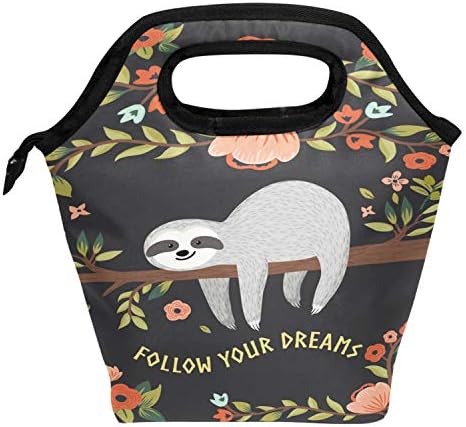  Lunch Bag Sugar Skull Flowers Rose Daisy Insulated Cooler Thermal Lunch Bag Box For Kids School Children Students Girls Boys Mexican Day Of The Dead Skull Love Heart Lunch Box Handbag Woman Man
