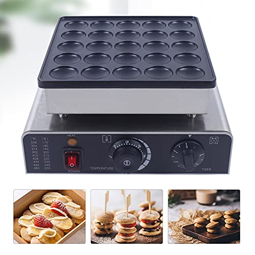  25 Slots Mini Dutch Pancake Maker, 800W 110V Electric Waffle Maker Non-stick Muffin Maker Machine For Bakery Restaurant Snack Bar Home Kitchen - Make Muffins Pancakes In 1-5 Minutes