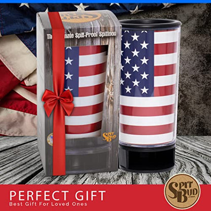  Pit Bud Spittoon With Can Opener, US Flag