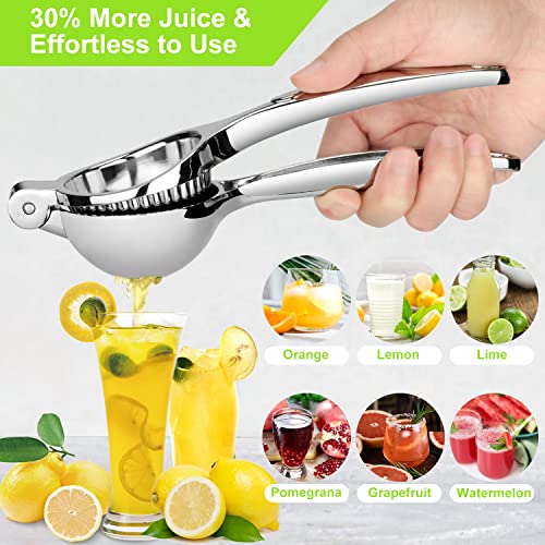  Lemon Squeezer, Nicehelper Handheld Manual Lime Squeezer, Heavy Duty Large Lemon Juicer, Stainless Steel Citrus Press With Long Ergonomic Handle, For Lemon, Citrus, Lime, Orange, Fruit, Pomegranate