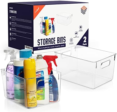  Plastic Storage Bins – Perfect Kitchen Organization Or Pantry Storage – Fridge Organizer, Pantry Organization And Storage Bins, Cabinet Organizers