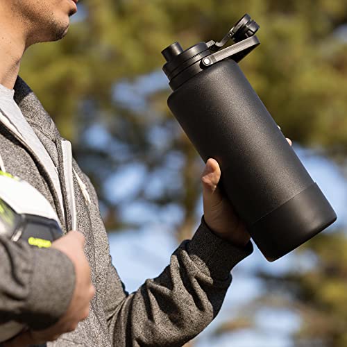  Adventure 67oz Insulated Water Bottle With Handle, Large Stainless Steel Thermos With Matching Rubber Boot, Double Wall Insulation Keeps Drinks Cold For 60 Hrs And Hot For 30 Hrs (Navy)