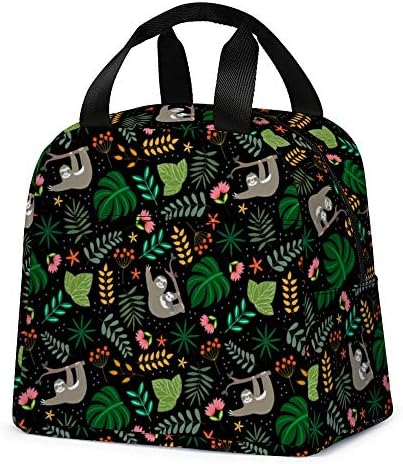  Lunch Bag, Cute Kids Reusable Cooler Lunch Tote Bag Insulated Leakproof Lunch Box Container With Front Pocket For Girls Boys School Work Picnic (Teal Cat)