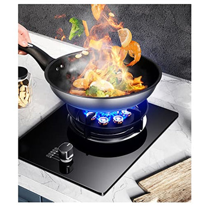  Portable Gas Stove, 5.2KW 9-cavity Wok With Flameout Protection, Black Tempered Glass Cast Iron Pot Frame, Easy To Clean (Size : NG)