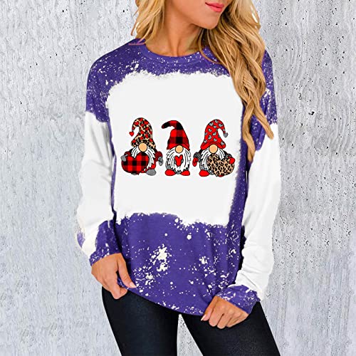  Sweatshirts For Women Loose Fit Cute Plus Size Christmas Print Long Sleeve Fashion Sweatshirts Pullover Top Streetwear