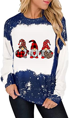  Sweatshirts For Women Loose Fit Cute Plus Size Christmas Print Long Sleeve Fashion Sweatshirts Pullover Top Streetwear