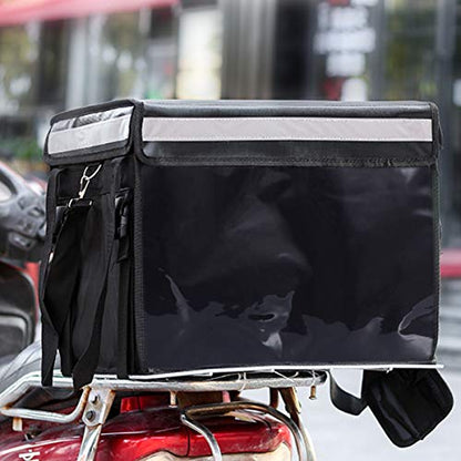  Insulated Food Delivery Bag Waterproof Portable Insulated Grocery Tote Food Warmer Bag Takeaway Box For Restaurant Delivery Grocery Shopping (Black)