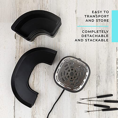  Smores Maker Tabletop Indoor - Flameless Electric Marshmallow Roaster – 4 Detachable Trays & 4 Roasting Forks – Gift Set & Date Night Idea. Movie Night Supplies & Housewarming Gift