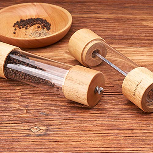  Wooden Salt Pepper Grinder Coffee Bean Shaker Spice Mill