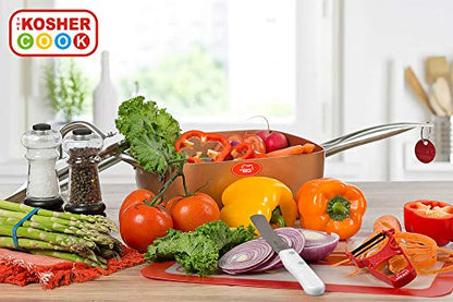  White 2” Paring Knife - Sharp Kitchen Knife - Ergonomic Handle, Pointed Tip - Color Coded Kitchen Tools By The Kosher Cook