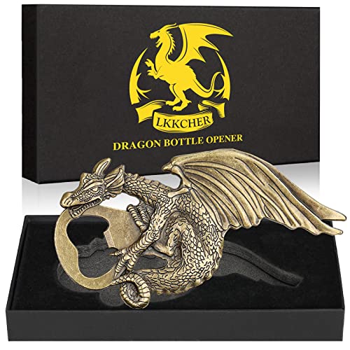  Dragon Bottle Opener, Mens Bottle Opener, Novelty Father’s Day Birthday Beer Gifts For Men Dad Boyfriend Husband Beer Lovers Bar Accessory Gifts With Gift Box&Card