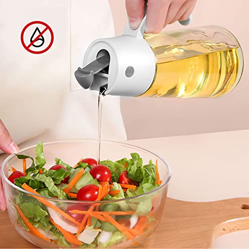  Glass Olive Oil Dispenser Bottles For Kitchen, Automatic Flip Cooking Oil Dispenser Bottle, Vinegar Dispenser Bottle, 650ML 22oz