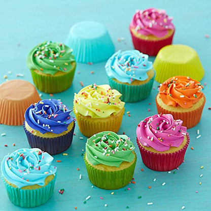  Fbera Colored Mini Cupcake Liners Vibrant Muffin Baking Cups 400-Count