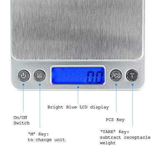  Smart Digital Multifunction Stainless Steel Jewelry & Kitchen Food Scale, APL1358