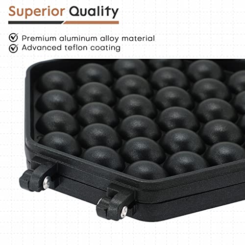  Bubble Waffle Maker Pan Hand Held Egg Waffle Pan,Aluminum Alloy Non-stick Waffle Cake Baking Mold Plate For Breakfast Lunch Household Cafe Cake Shop Restaurant