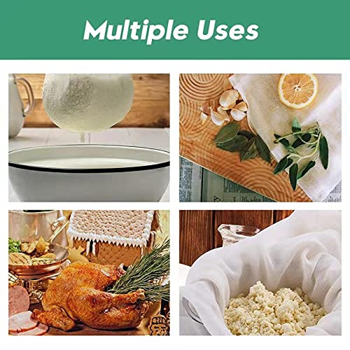  CheeseCloth, Grade 90, 100% Unbleached Cotton Fabric, Ultra Fine Muslin For Cheese Making, Cooking, Baking, Strainer, Suit For Professional & Household Cheesecloth Roll, Cheesecloth Bulk