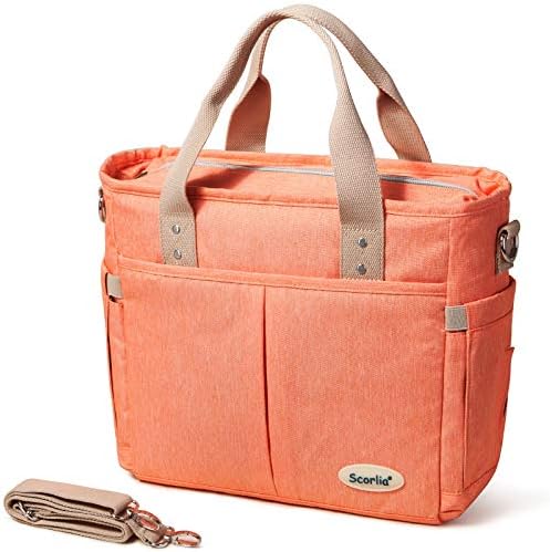  Insulated Lunch Bag, Extra Large Lunch Tote Bag With Removable Shoulder Strap, Durable Reusable Cooler Lunch Box Bag With Side Pockets, Tall Drinks Holder For Women Men Work, Black