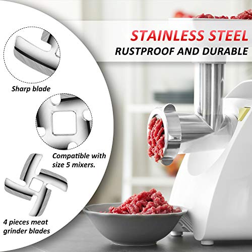  At Grinder Blade Food Grinding Blade Stainless Steel Knife Cutter Replacement For Size 5 Meat Grinder Stand Mixers Accessories (4)