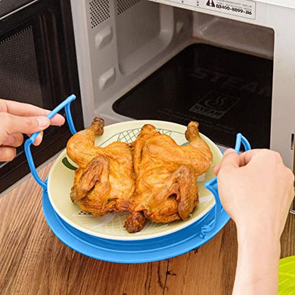  Folding Microwave Tray,Foldable Steaming Tray | Microwave-Safe Plate Cooking Tray With Foldable Handles For Bowls Water Cup