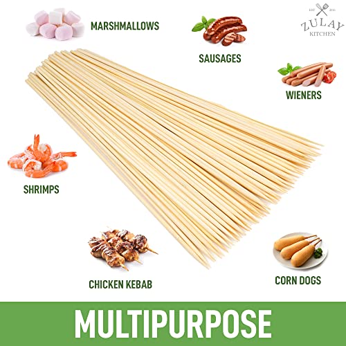  Authentic Bamboo Marshmallow Smores Sticks - 40 Extra Long 30" Roasting Sticks - 5mm Heavy-Duty Bamboo Skewers - Thick Smore Sticks - Ideal For Grilling - Marshmallow Sticks Camping