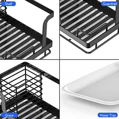  Sink Caddy Sponge Holder, Kitchen Sink Organizer For Dish Rag Soap Brush,Dishcloth Holder With Drain Pan 304 Stainless Steel