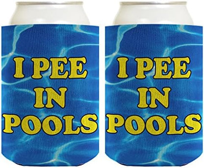  Funny Summer Party Coolie I Pee In Pools 2 Pack Can Coolies