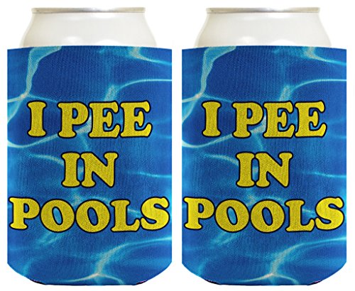  Funny Summer Party Coolie I Pee In Pools 2 Pack Can Coolies