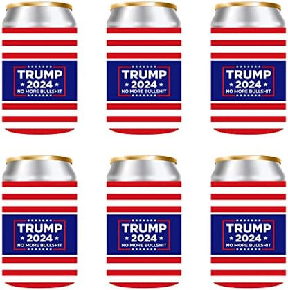  Can Cooler Sleeve (6 Pack) 12 Oz Neoprene Collapsible Cooler Can, Insulated Can Holder, 4mm Thick Beer &Soda Can Cover, Police Cooler Can Covers(Tie - Dye Mix)