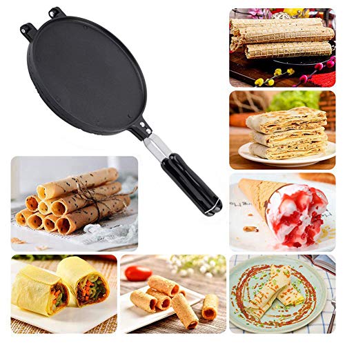  Egg Roll Maker, Household Kitchen Gas Non-Stick Egg Roll Waffle Cone Maker Pan Mold Press Plate Baking Tool Waffle Irons Machine