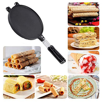  Egg Roll Maker, Household Kitchen Gas Non-Stick Egg Roll Waffle Cone Maker Pan Mold Press Plate Baking Tool Waffle Irons Machine