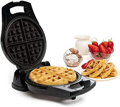  Belgian Waffle Maker, Electric Waffle Machine, Flips & Non-Stick Grids,Temperature Control, Round Waffle (Red)