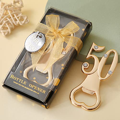  12 Pack 50th Birthday Bottle Opener For 50th Birthday Party Favors 50th Wedding Anniversaries Souvenirs Favors Gifts Decorations (12 Pack 50th)