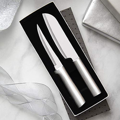  Ada Cutlery Two Piece Knife Stainless Steel Cook’s Choice Gift Set With Aluminum, 8 Inches, Silver Handle