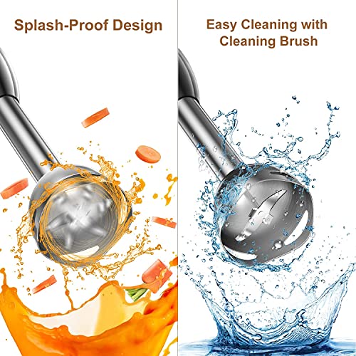 Multi-Use Immersion Blender, Hand Blender With Powerful Copper Motor 800W, High Speed, Turbo Mode, 3 In 1 Handheld Blender Stick Stainless Steel Blades, Whisk, Beaker With Measuring Marks, And Chopper