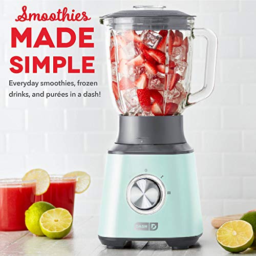 Dash Ash Stand Mixer (Electric Everyday Use): 6 Speed & Quest Countertop Blender 1.5L With Stainless Steel Blades For Coffee Drinks, Deserts, Frozen Cocktails, Purées, Shakes, Soups - Aqua