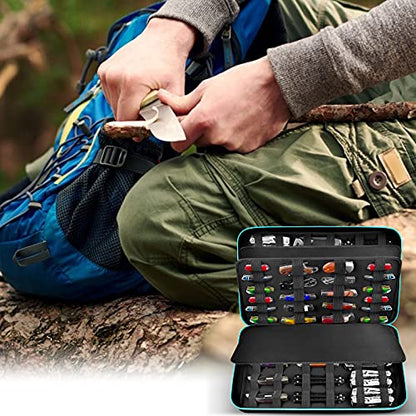  Knife Display Case For 66+ Pocket Knives. Folding Knife Holder, Butterfly Knives Storage Organizer, Knives Roll Collection Pouch Carrier Bag For Survival Tactical Outdoor For EDC Mini Knife (Box Only)
