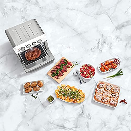  TOA-70 AirFryer Toaster Oven With Grill Stainless Steel Bundle With Cuisinart 12 Piece Ceramic Coated Cutlery Set Matte Black And Cuisinart 3D City Collection Rome Cutting Board