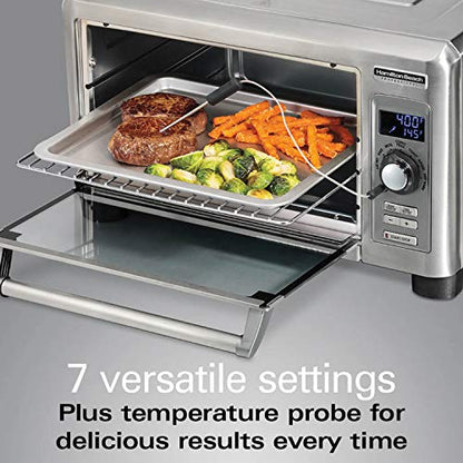  Sure-Crisp Digital Air Fryer Countertop Toaster Oven, 1500W, Fits 12” Pizza 6 Slice Capacity, Temperature Probe, Stainless Steel (31243)