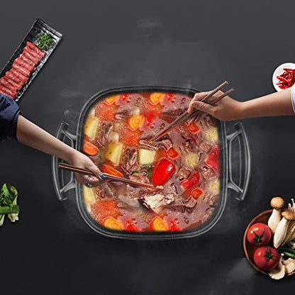  Family Size Rapid Heat Electric Skillet, Electric Ceramic Titanium Skillet, Easy To Clean, Non-stick Electric Skillet With Glass Vented Lid, Red