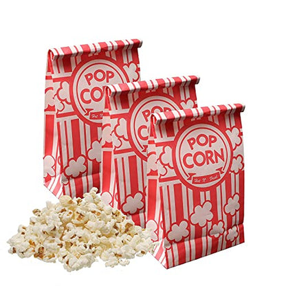  Eriqi Popcorn Bags, 2 Oz Flat Bottom Paper Popcorn Bags For Family Movie Night Baseball Themed Carnival Christmas Birthday Party 100 Pcs